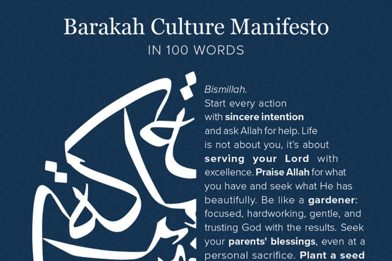 Barakah Culture Manifesto In 100 Words - ProductiveMuslim.com